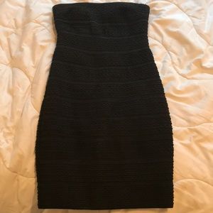 Cache black, strapless bandage dress